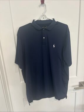 Polo by Ralph Lauren Navy Short-Sleeve Performance Polo with White Logo L